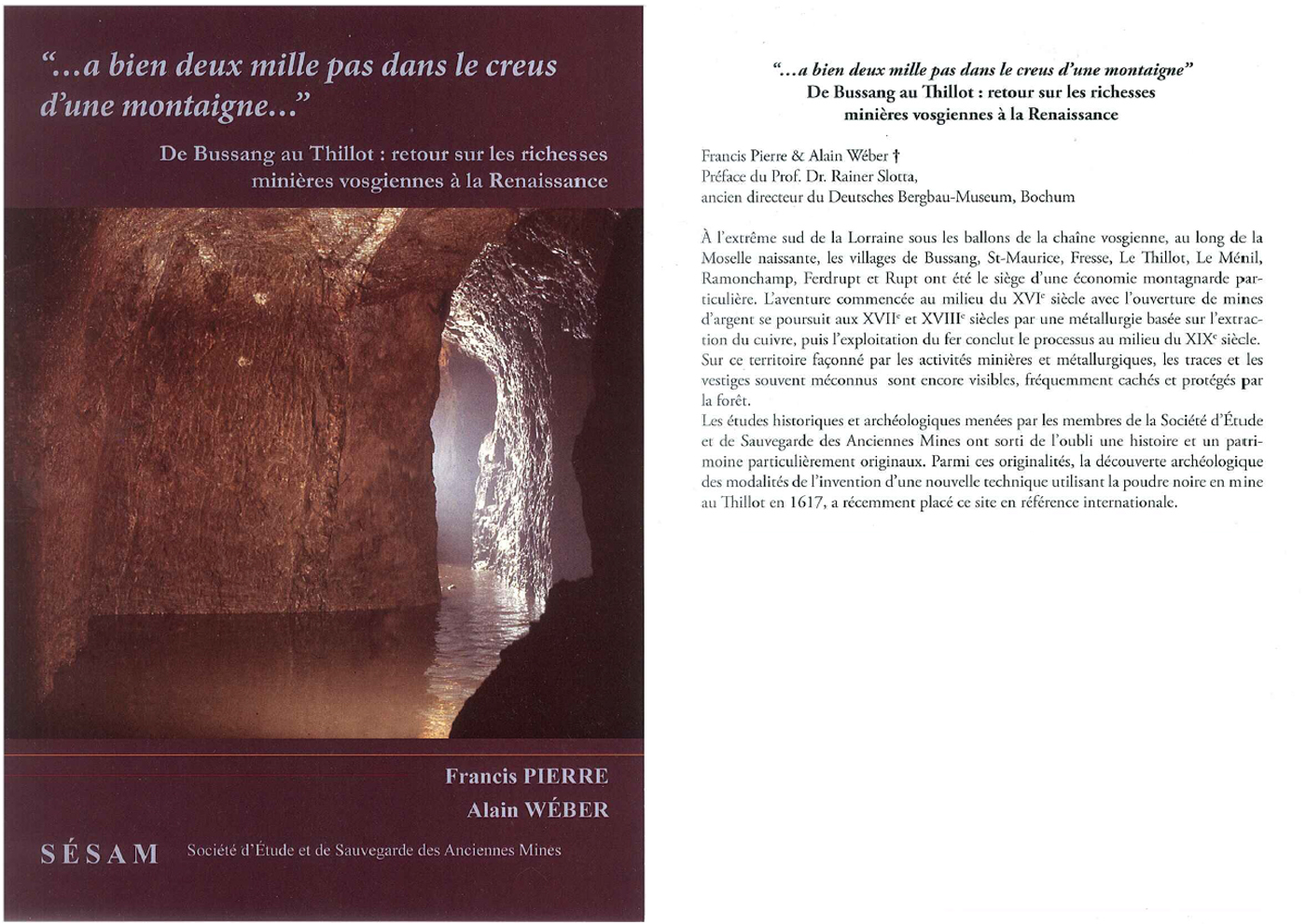 LIVRE F PIERRE WEB | Les Hautes-Mynes Ouvrage de référence sur les mines du Thillot et de la vallée par la SESAM Thann 0