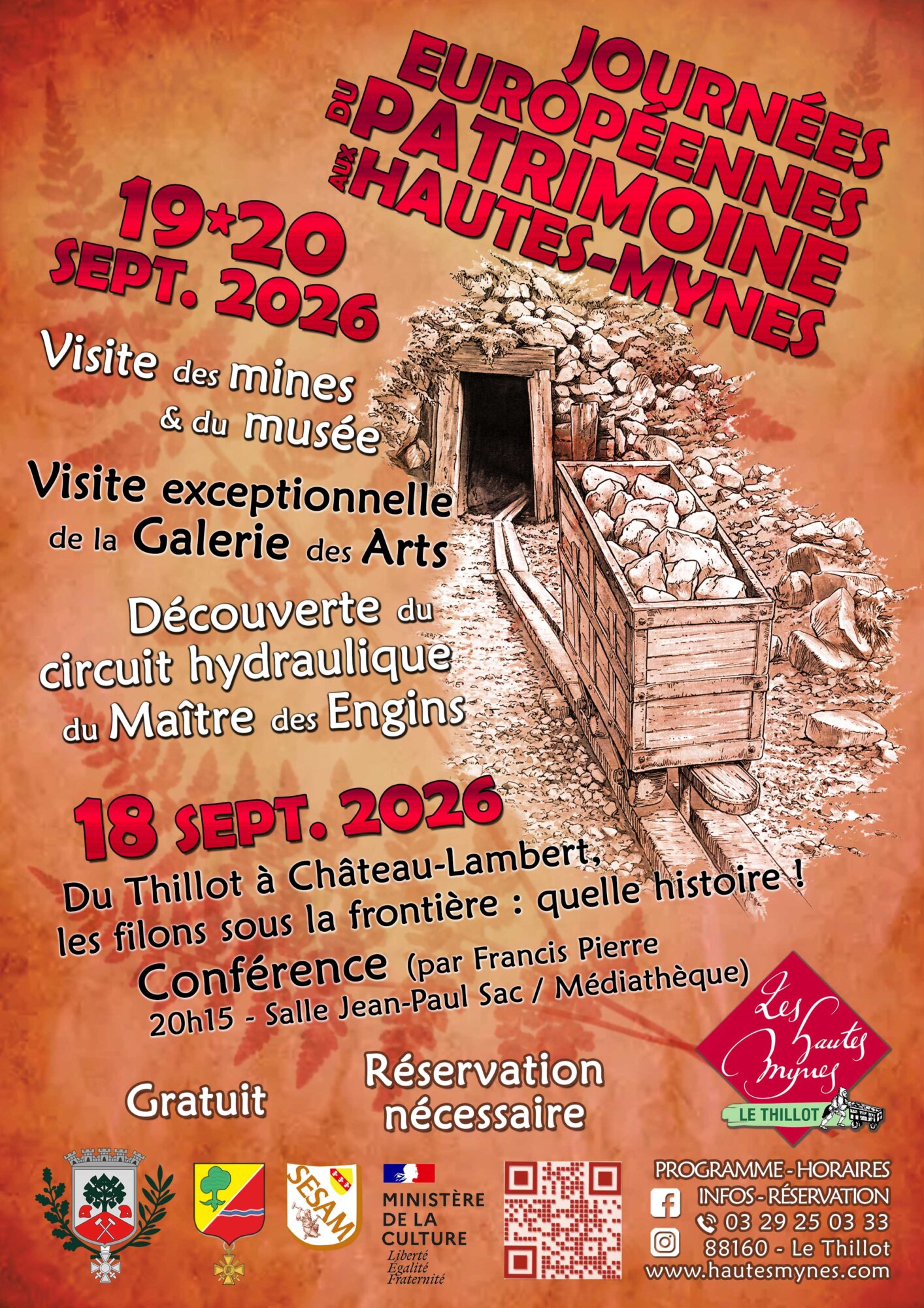 LES HAUTES MYNES JEP AFFICHE 2026 B | Les Hautes-Mynes Journées Européennes du Patrimoine Luxeuil-les-Bains 0