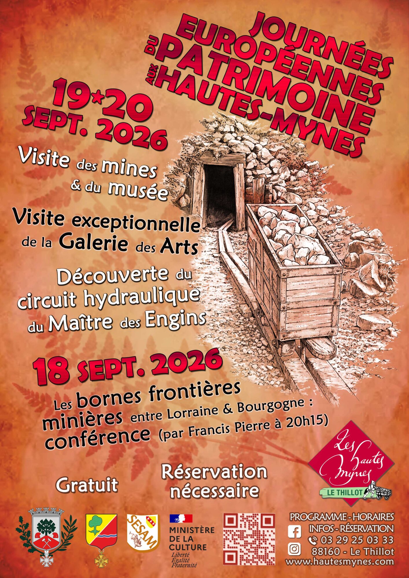 LES HAUTES MYNES JEP AFFICHE 2026 | Les Hautes-Mynes Journées Européennes du Patrimoine Luxeuil-les-Bains 0